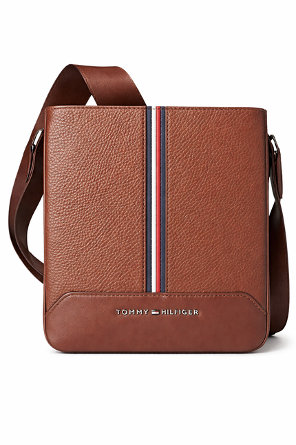 Tommy Hilfiger - Umhängetasche Leder - Braun