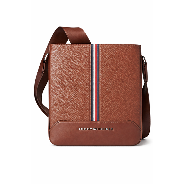 Tommy Hilfiger - Umhängetasche Leder - Braun